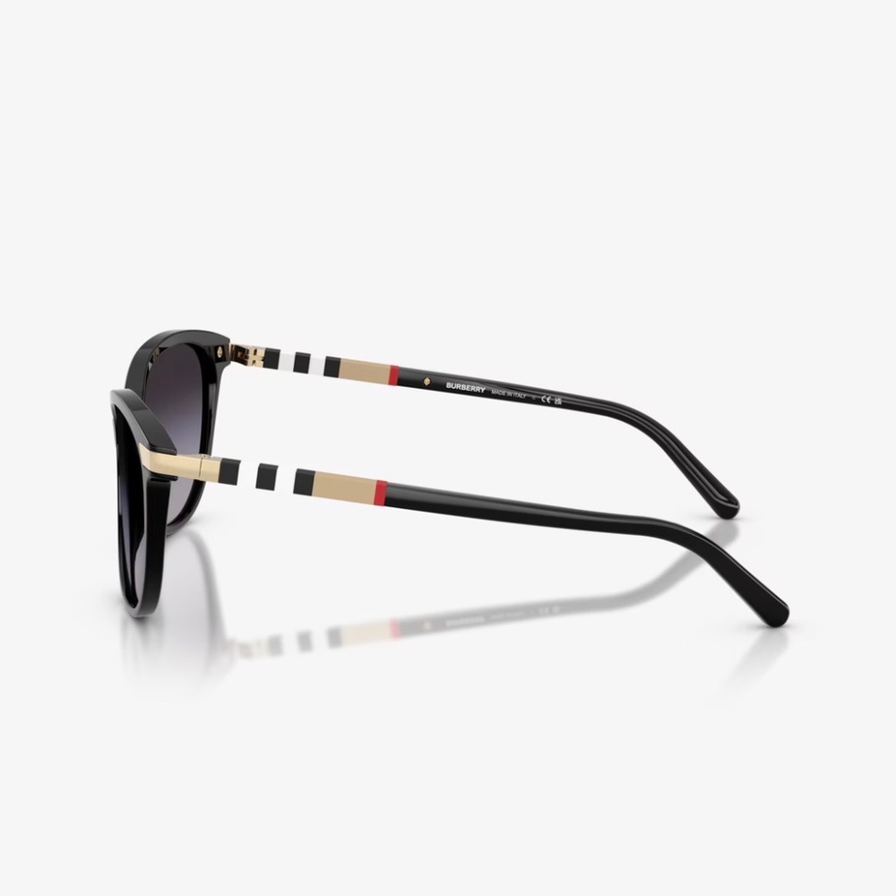 New Burberry Black Cat Eye Sunglasses 0BE4216 - Picture 4 of 5